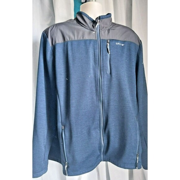Mens' Orvis Bonded Mesh Full Zip Jacket - Gray & Blue XL - Picture 3 of 7